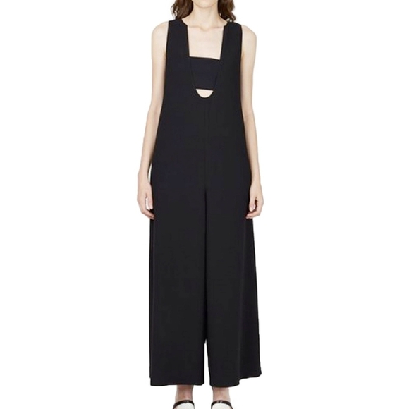 Opening Ceremony Talene Sleeveless Woven Jumpsuit Wide Leg Oversized Black Sze 4 - Picture 1 of 15